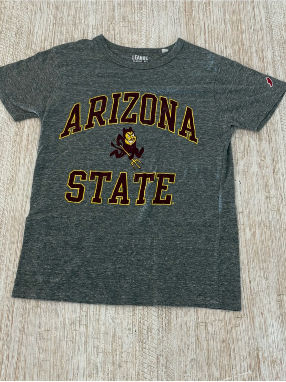 Rogue Arizona State Gray Short Sleeve Tee with Maroon & Gold Logo